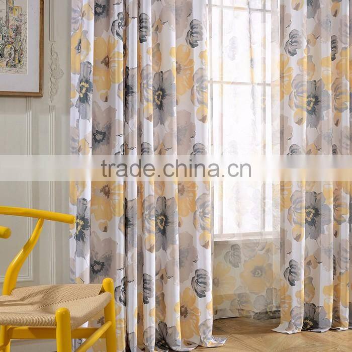 Cheap Floral Printed Oriental Curtains Fabric