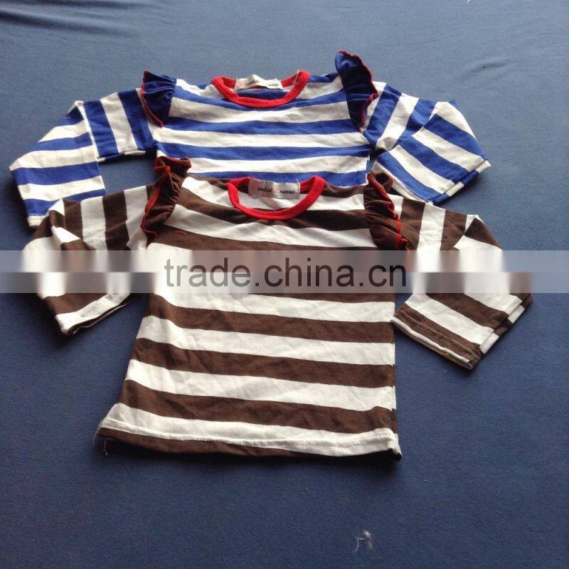 2015 New Organic 95% Cotton 5% Spandex Wholesale Baby Girls Shirts With Lantern Sleeve QL-59