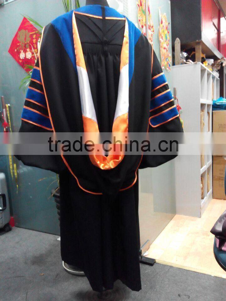 Customized high quality PHD graduation gown