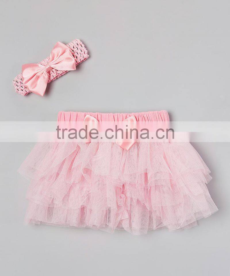 Fashion Pink Baby Girls Tutu Skirts With Headband Casual Infant Skirt Fancy Kids Clothing CS90425-64