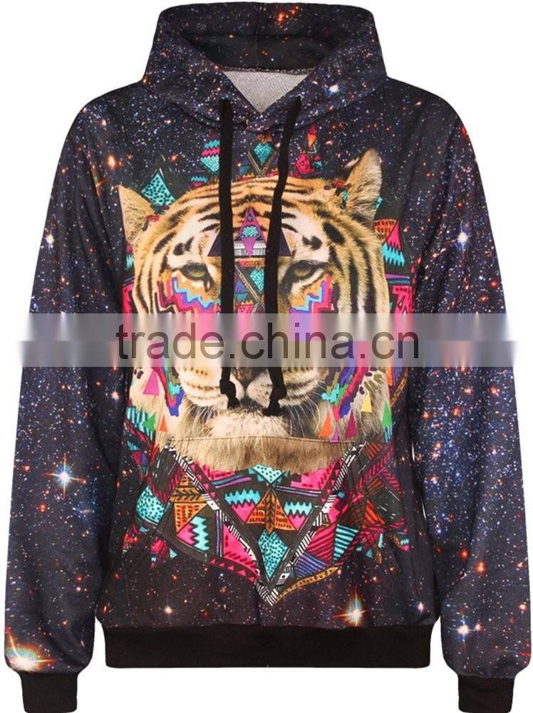 Mens fashion design full digital printing large size hoodies
