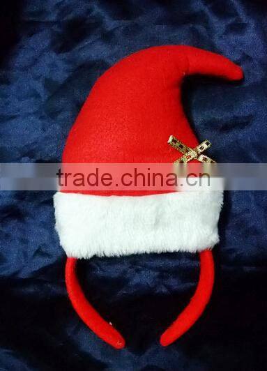 2015 fancy cute red traditional santa hats Christmas hair accessories headband