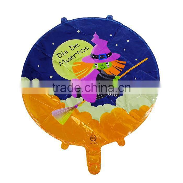 Aluminium Foil Balloon Halloween Witch Multicolor Message " Dia De Muertos " Helium Balloon