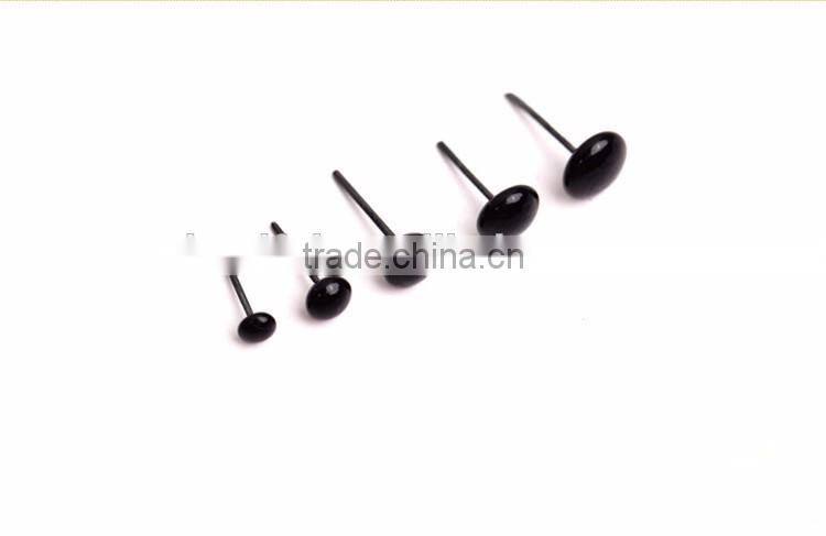 6mm Needle Felted Toy Accessories Craft Wire Back Black Plastic Eyes