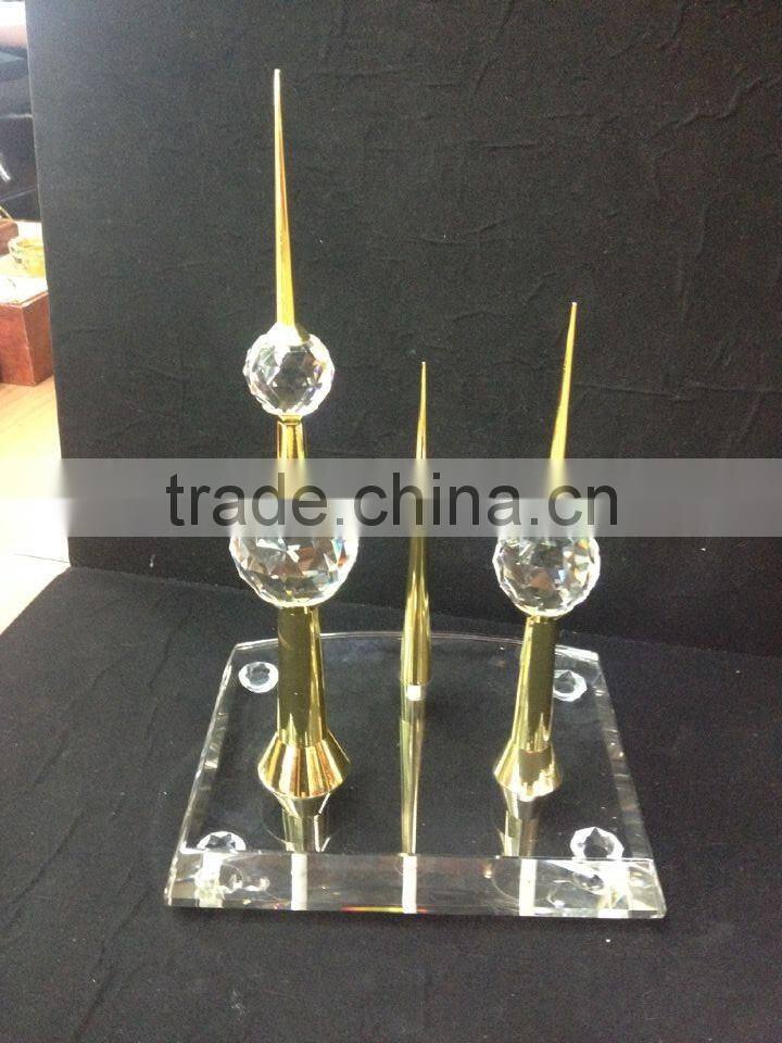 Hight Quality Crystal 24k Kuwait tower model for souvenir gift JC-05