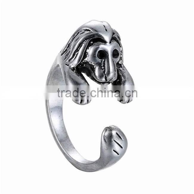 Silver Bronze Plated Lion Knuckle Ring Animal Open Mouth Unisex Rings