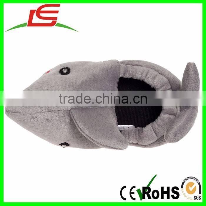 Wholesale Novelty Boys Light-Up Eyes Shark Plush Slipper