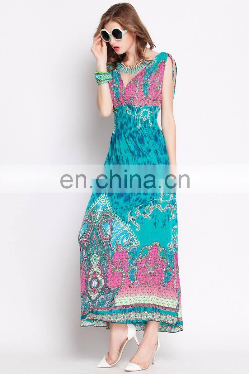 New fashion holiday Beach maxi dress women 2016