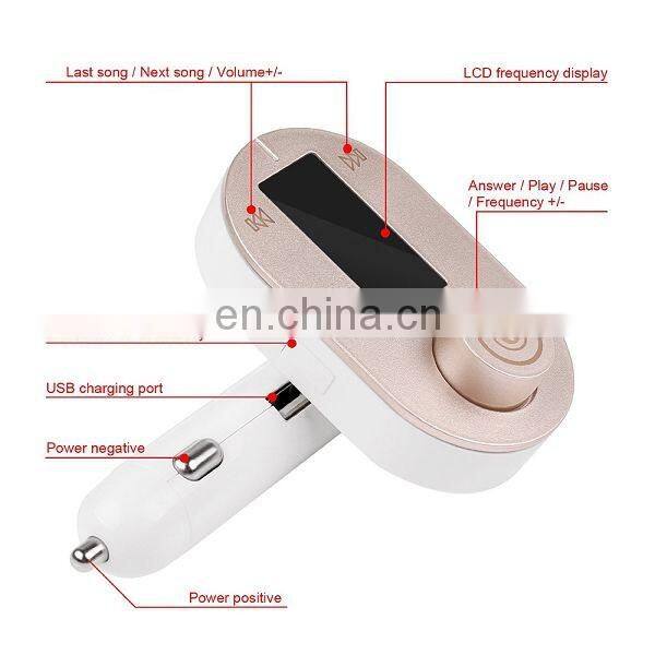 Wholesale T9S Handsfree Car Kit Bluetooth MP3 Player with FM Transmitter and USB Charging Port