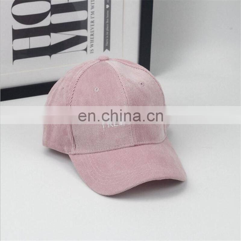 Fashion unisex corduroy embroidery snapback baseball cap