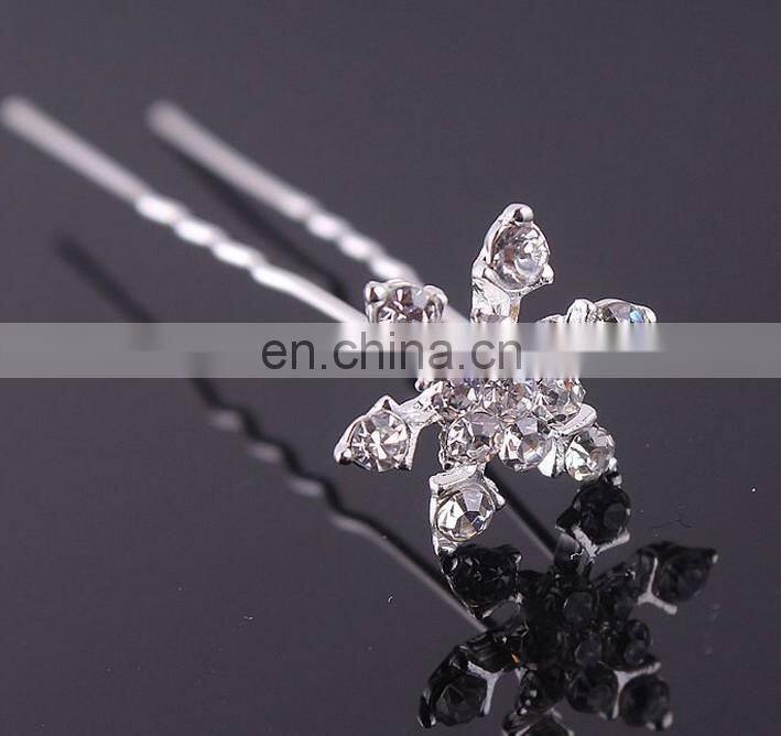 Factory wholesale silver five star hair pins