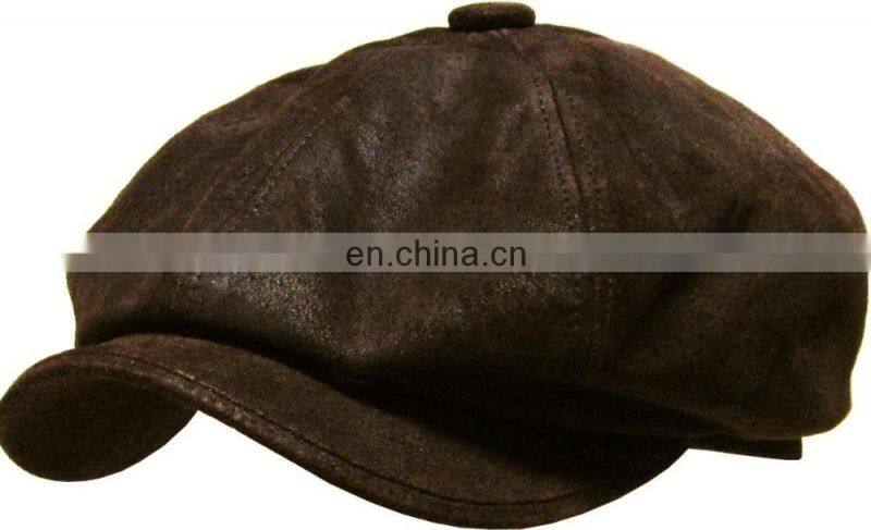 Genuine Leather Mens Ivy Hat Golf Driving Ascot Flat Cabbie Newsboy