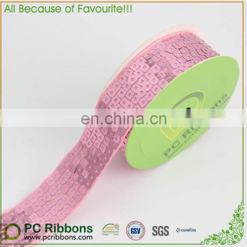 2016 Wholesale fashion sparkling pink glitter grosgrain ribbon for hair bows and garments