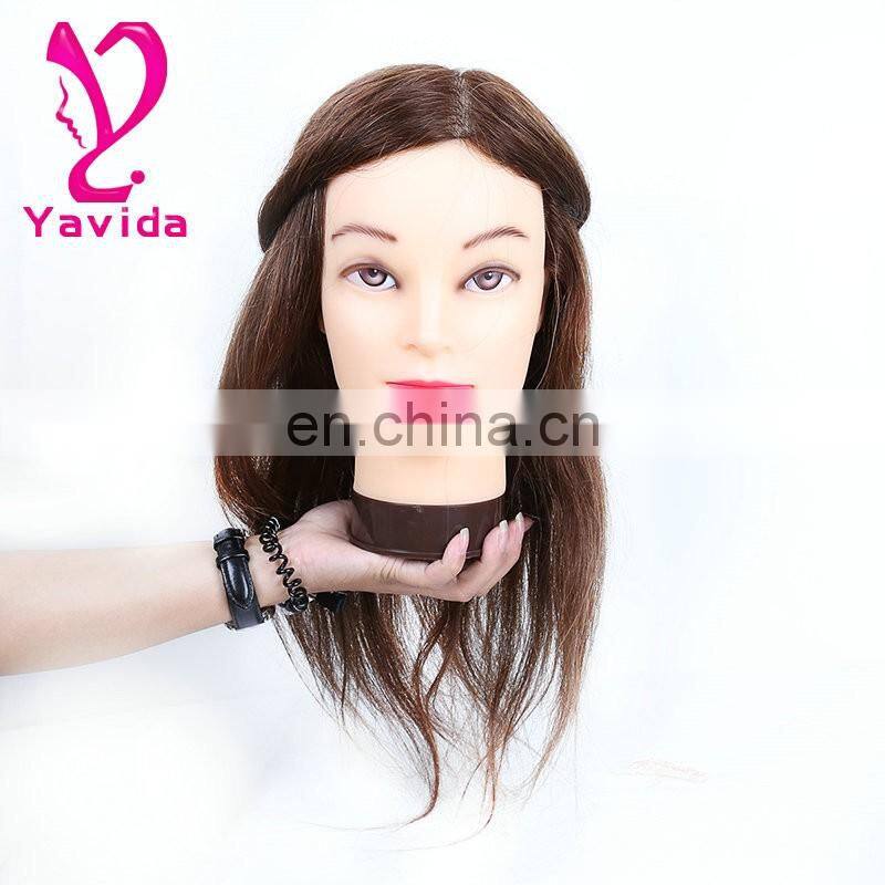 Lightweight Cosmetology 100% human hair training doll head training head for barber