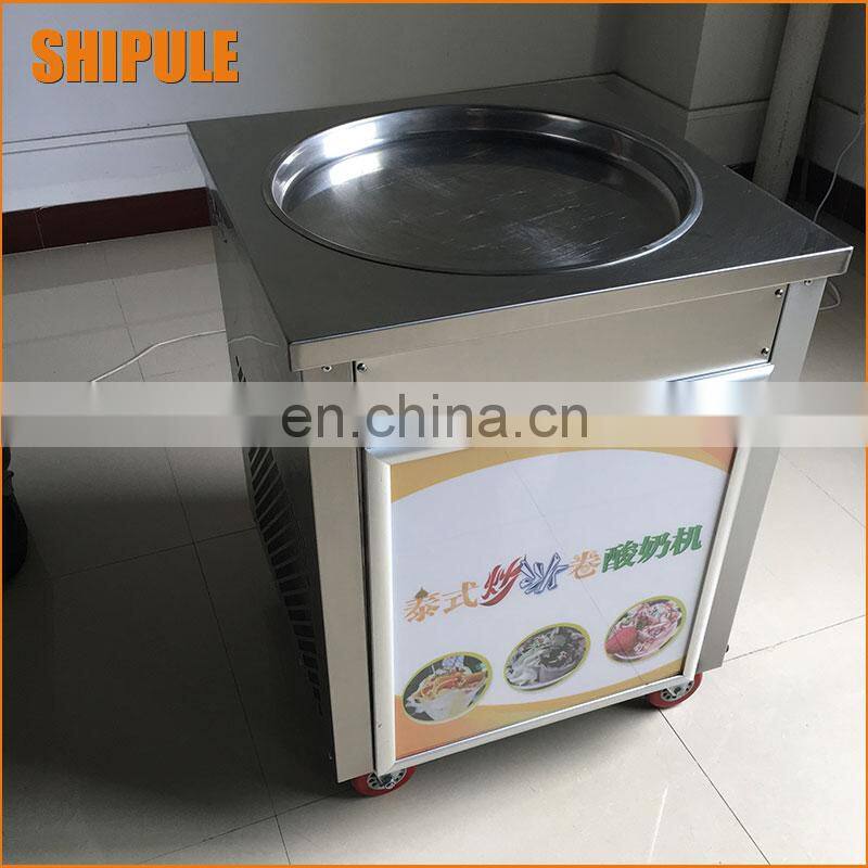Single Pan Rolled Fried Ice Cream Machine Price / Single Round Pan Ice Frying Machine