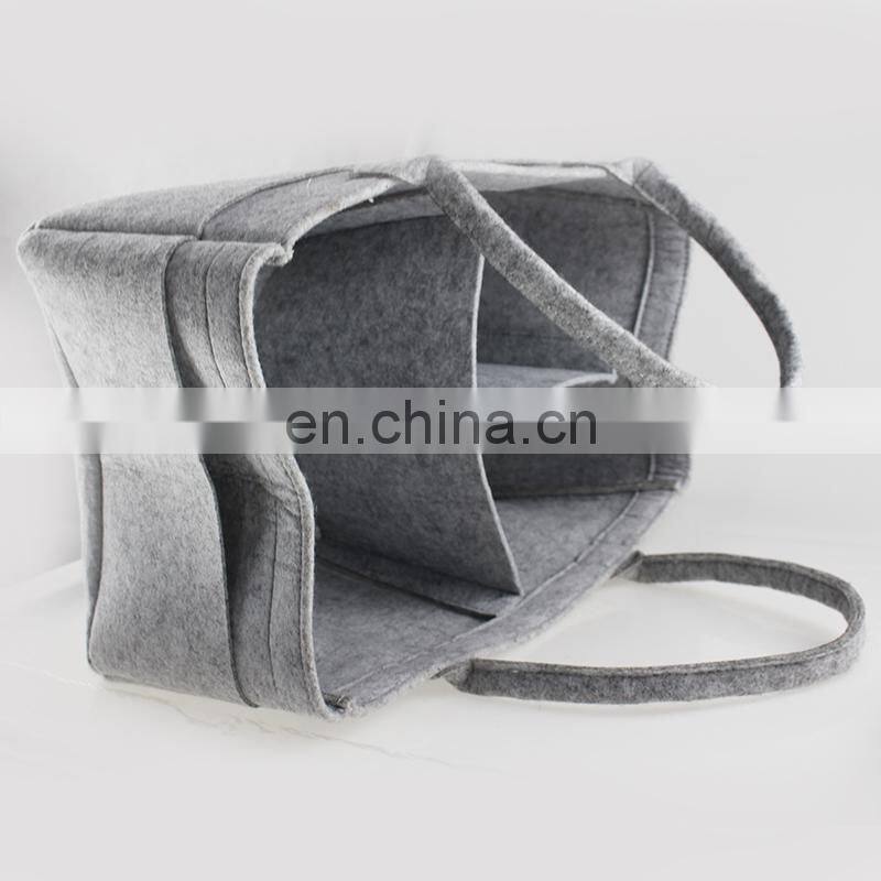 Amazon Hot Selling Felt Diaper Biaper Bag Organizer Grey For Baby