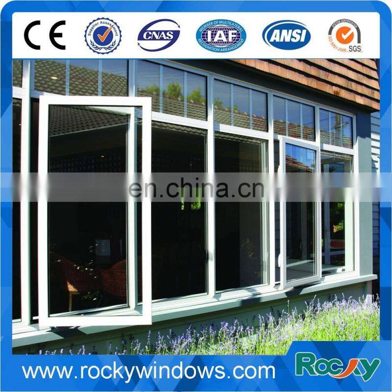 Thermal break aluminum tempered glass louver window and door for office