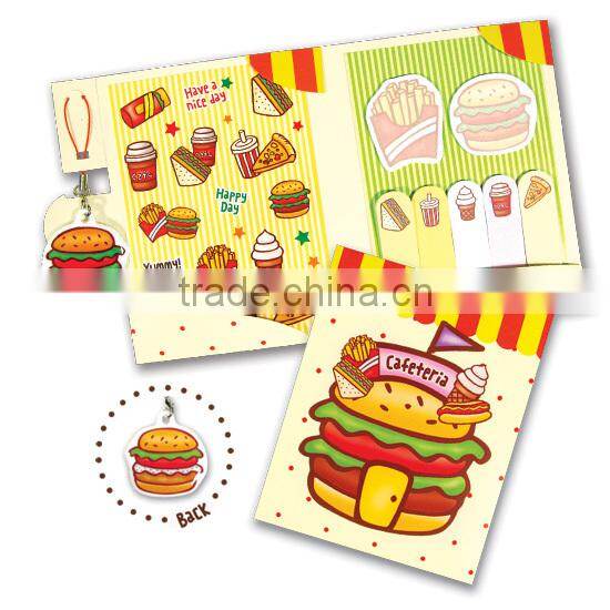 The Cocktail Lounge Mini memo Set 3D Puffy Mobile Phone Strap Die cut shape Sticky memo pad set