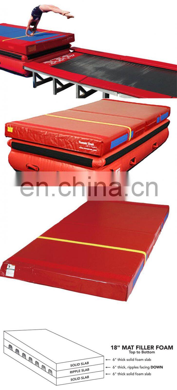 Inflatable Skill Cushions Sting Tumbl Track Tramp Dismount Crash Mat Landing Folding Air Tumbling Mats for Gymnastics Training