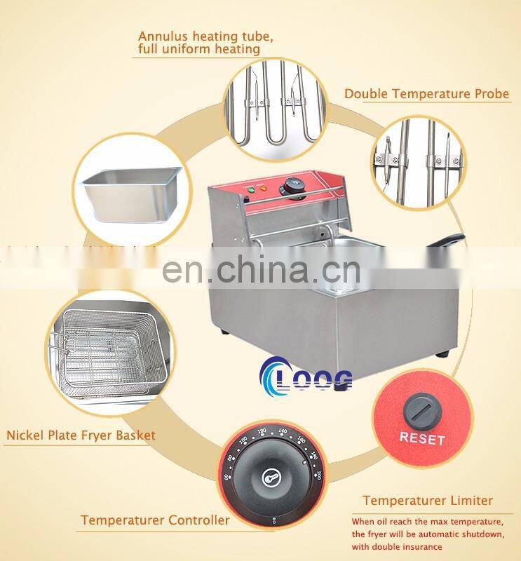 CE Approved New Type Commercial Electric Deep Fryer Stainless Steel Single Tank potato chips fryer machine Free Shipping