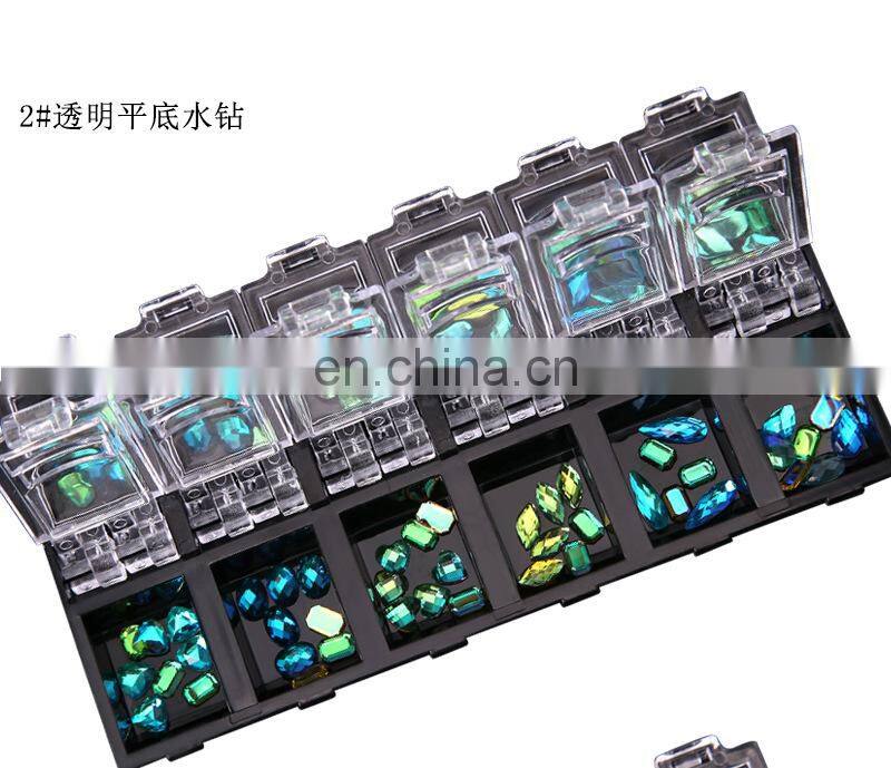 AB Colors Nail Art Rhinestone Shape Flat Bottom 3D Nail Decoration Accessories For Nails Design