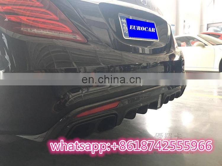 s class w222 rear diffuser exhasut tips muffler tips carbon finber diffuser for w222 to B style 2016 2017 MB auto parts for w222