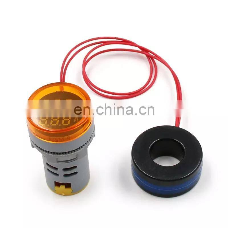 Mini Digital Voltmeter Ammeter 22mm Square AC 50-500V 0-100A Amp Volt Voltage Tester Meter Dual LED Indicator Pilot Lamp Light