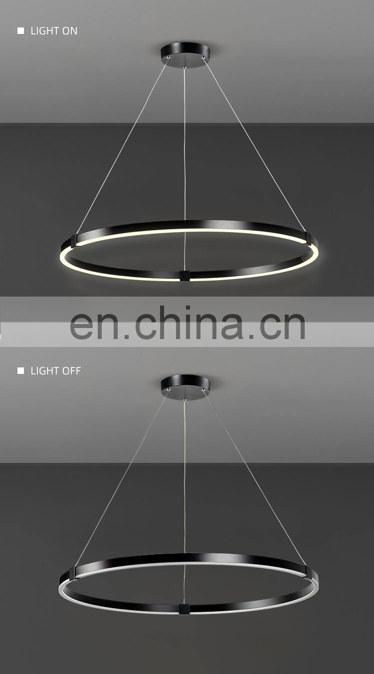 HUAYI New Arrival Living Room Indoor Decoration Hanging Circular LED Modern Pendant Light