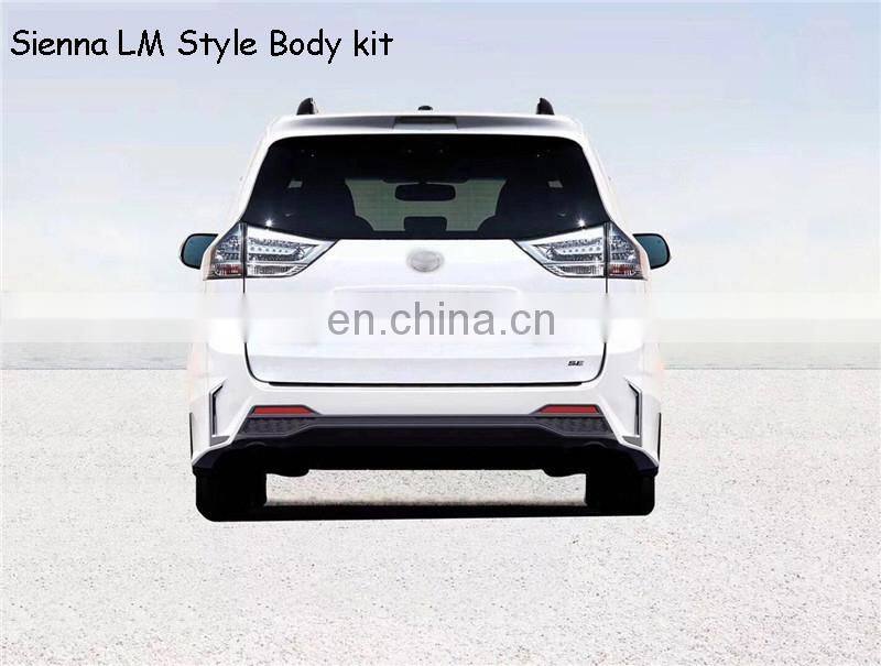 Runde LM Style ABS Material Bodykit With Front Rear Bumper Hood Suitable For 2011-2020 Toyota Sienna Body Kit