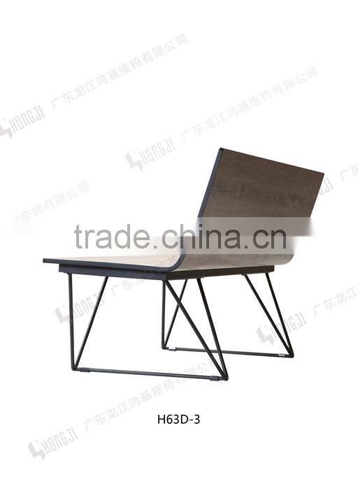 Curve plywood waiting chair airport chair lounge chair H63D-3-V for public seating