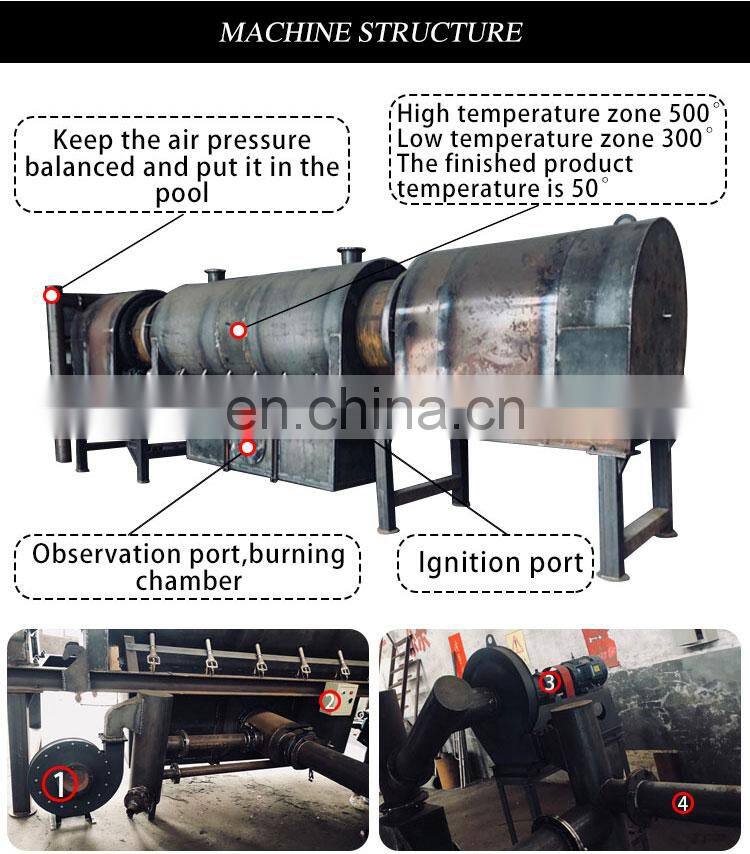 Continuous Making Charcoal Machine Sawdust Carbonization Stove Macadamia Nut Shell Charcoal Machine