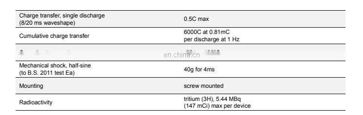 GXH45 4500v Glass Gas Discharge Tube Symbol Spark Gaps for High Energy Switch Turbine Engine Ignition Circuit