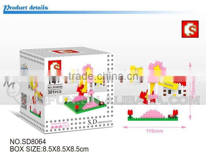 Mini Qute Sembo kawaii 8 styles hello kitty kt cat diamond plastic building block model educational toy