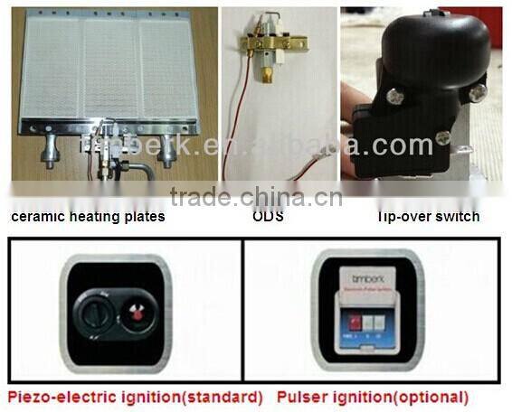 Indoor portable decorative natural gas radiant heater