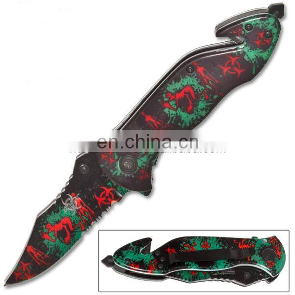 8.5"Series Glass Breaker Assisted Opening Emergency rescue Hunting Folding knife