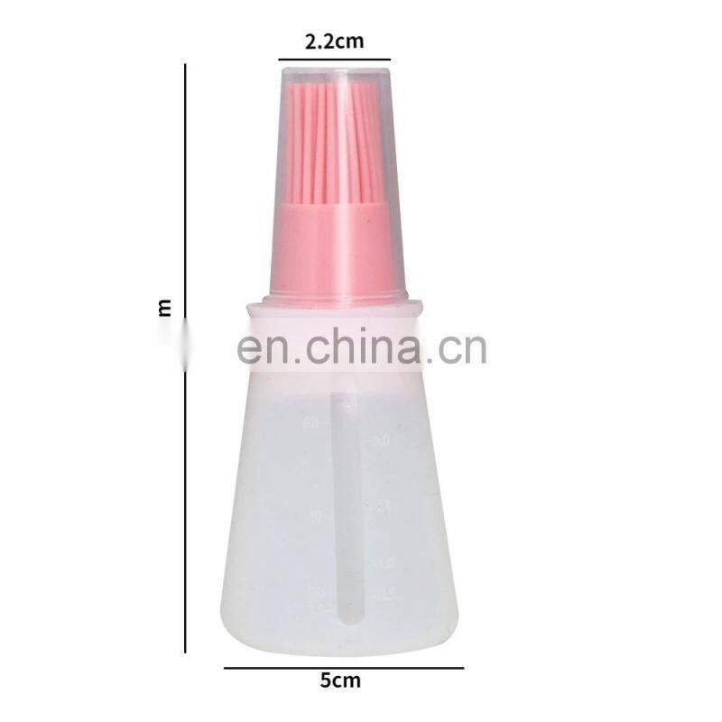 Barbecue Oil Brush Oil Dispenser with Brush High Temperature Resistant Silicone Oil Bottle with Brush Kitchen Baking Gadgets