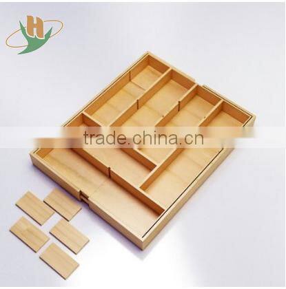 Multifunctional and practical bamboo extensible kitchen utensils cutlery drawer organizer
