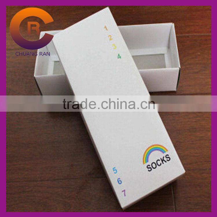 Printed white card custom cheap made sock box
