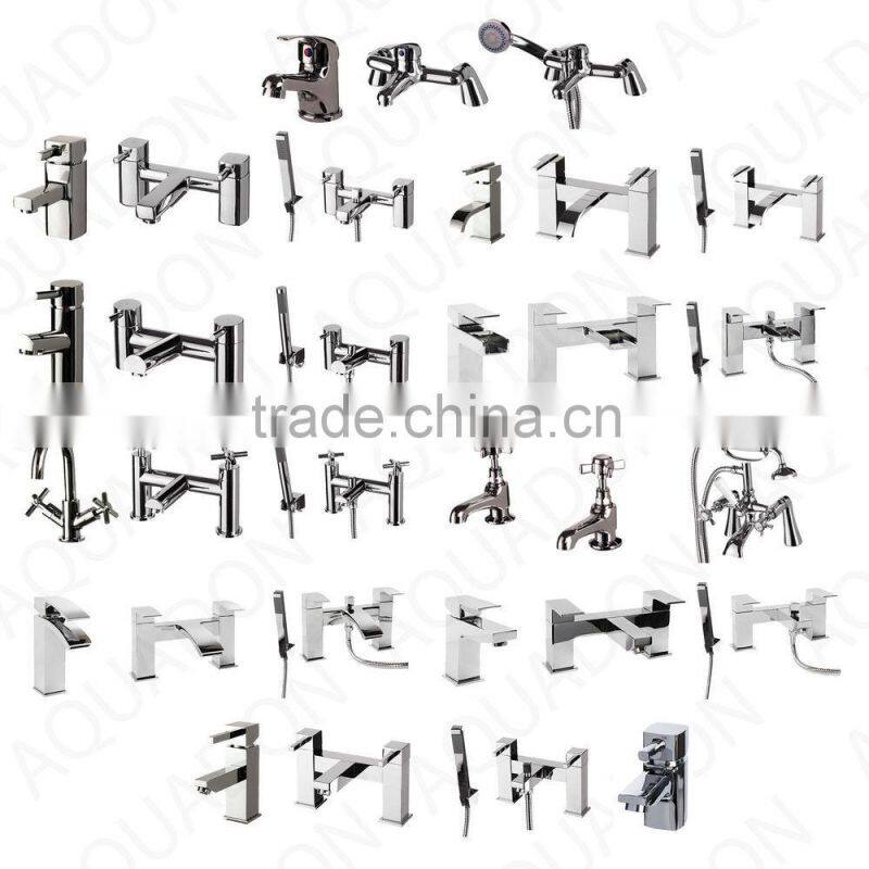 Bath Filler Tap Modern Chrome Plated Brass with Shower Attachment Bathroom