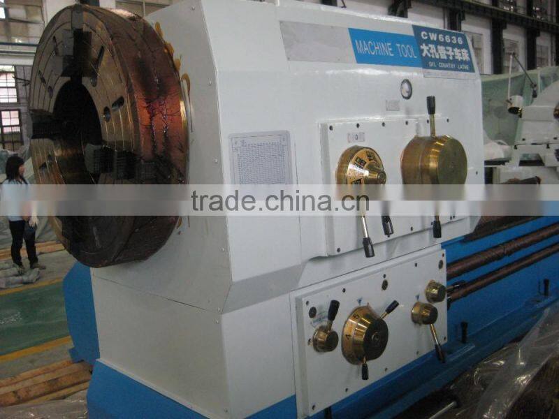 CW6636x3000 large spindle bore manual oil pipe thread lathe