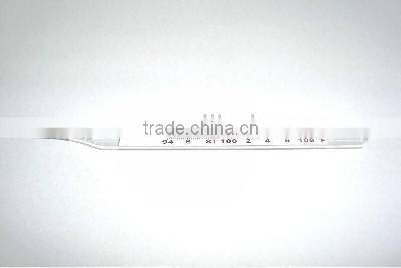 Mercury free clinical thermometer filled in an alloy of gallium, indium, and tin