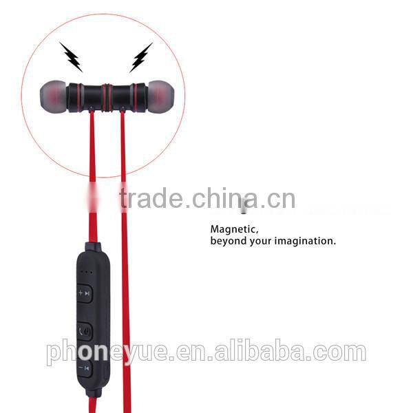 2016 latest products magnetic wireless bluetooth headset headphones for sport