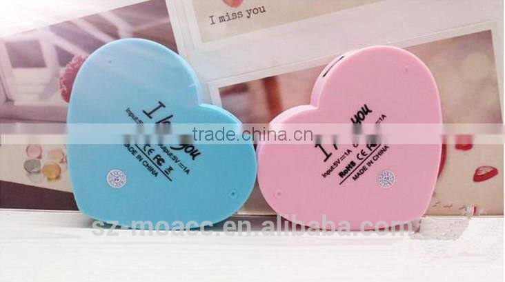 Gift Heart Shape smart power bank 4400mAh