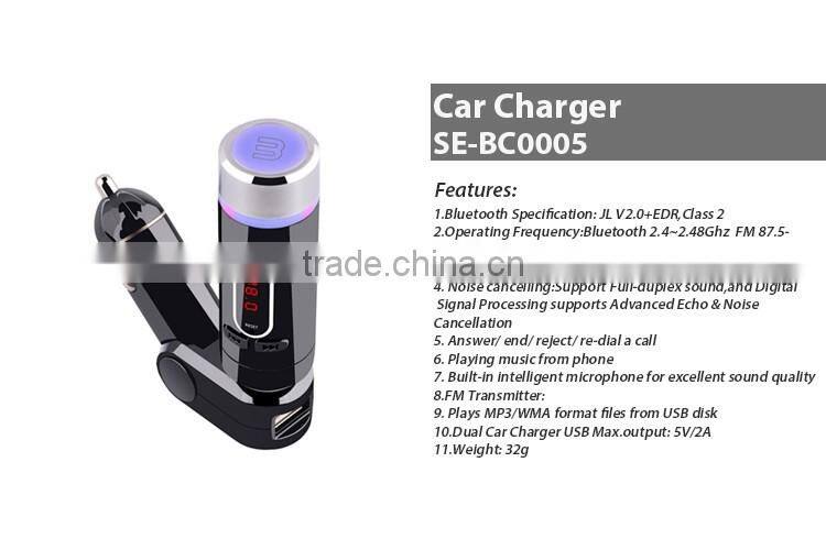 New Universal High Quality Wireless Bluetooth Handsfree Car Kit Fm Transmitter Modulator Car Mp3 Player with Mic Music Control