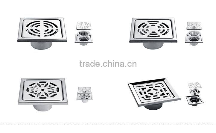 square anti smell stainless steel shower brass floor drain