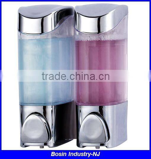 double wall mounted hospital alcohol hand sanitizer dispenser with double bottles