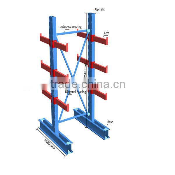 guangzhou factory steel cantilever racking for storage iron pipe