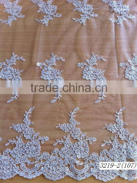 Best price high quality african cord lace fabric for wedding dresses