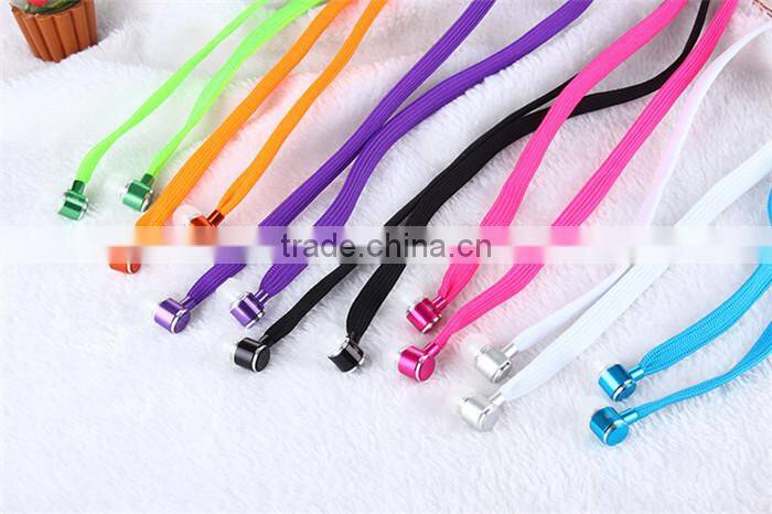 Stereo 3.5mm In Ear Shoelace Earphone Headset Earbud for IPhone For Samsung