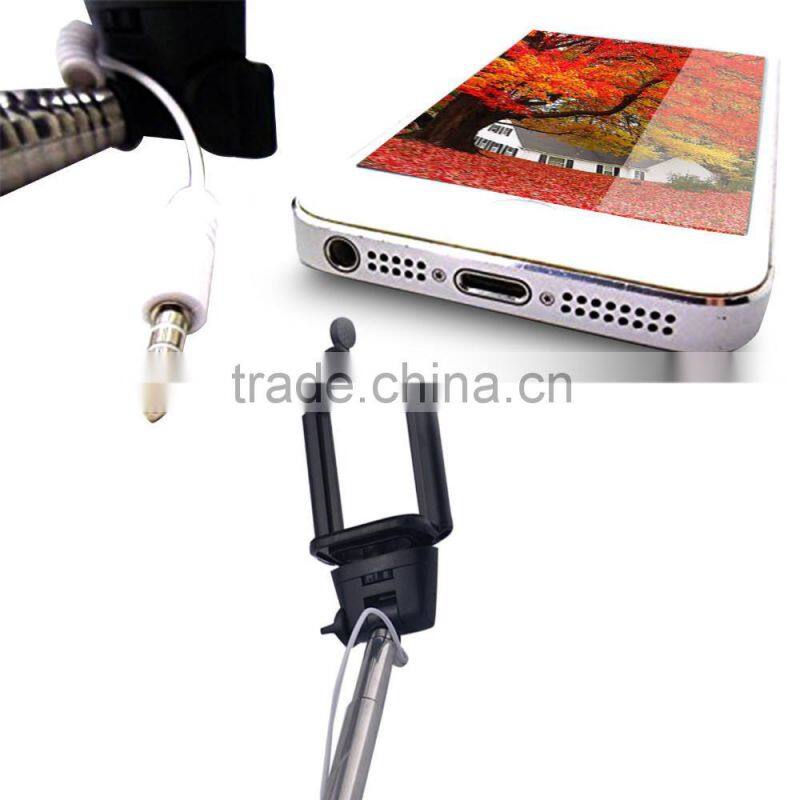 Cable Take Pole Selfie Stick , Wired Monopod Selfie Stick , Wired Selfie Monopod With High Quality